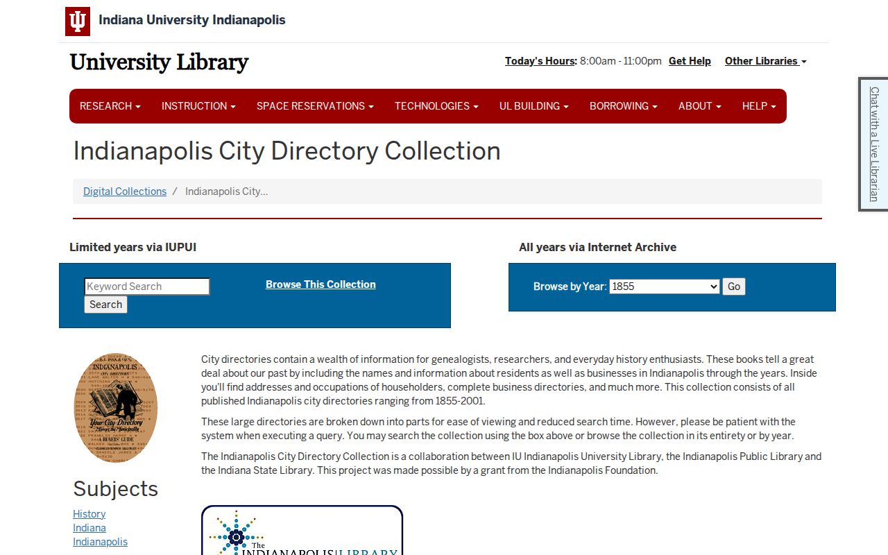 Lawrence city directory digitized Indianapolis collection