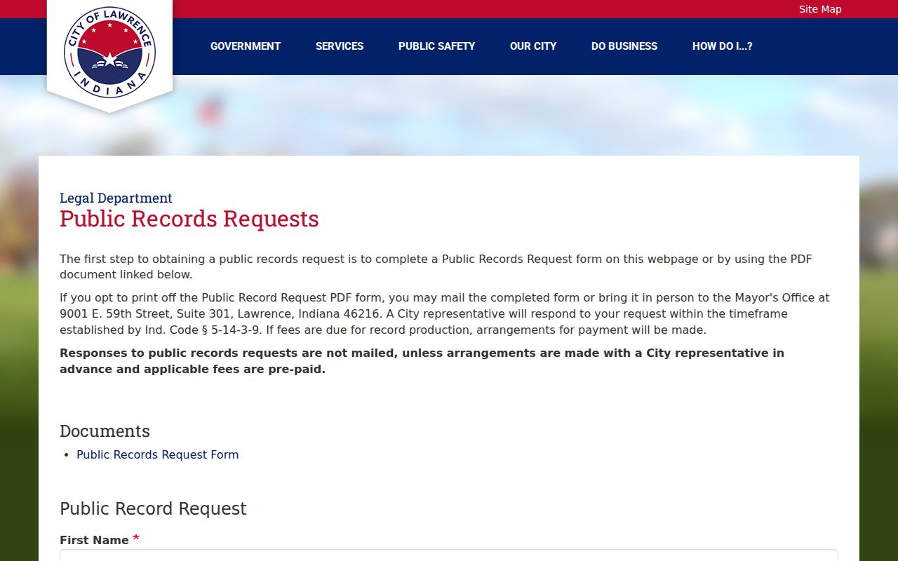 Lawrence residents directory public records request form