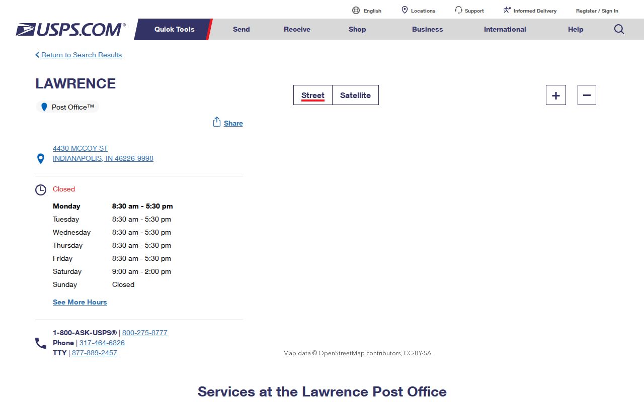 Lawrence ZIP code directory USPS Lawrence Post Office 46226