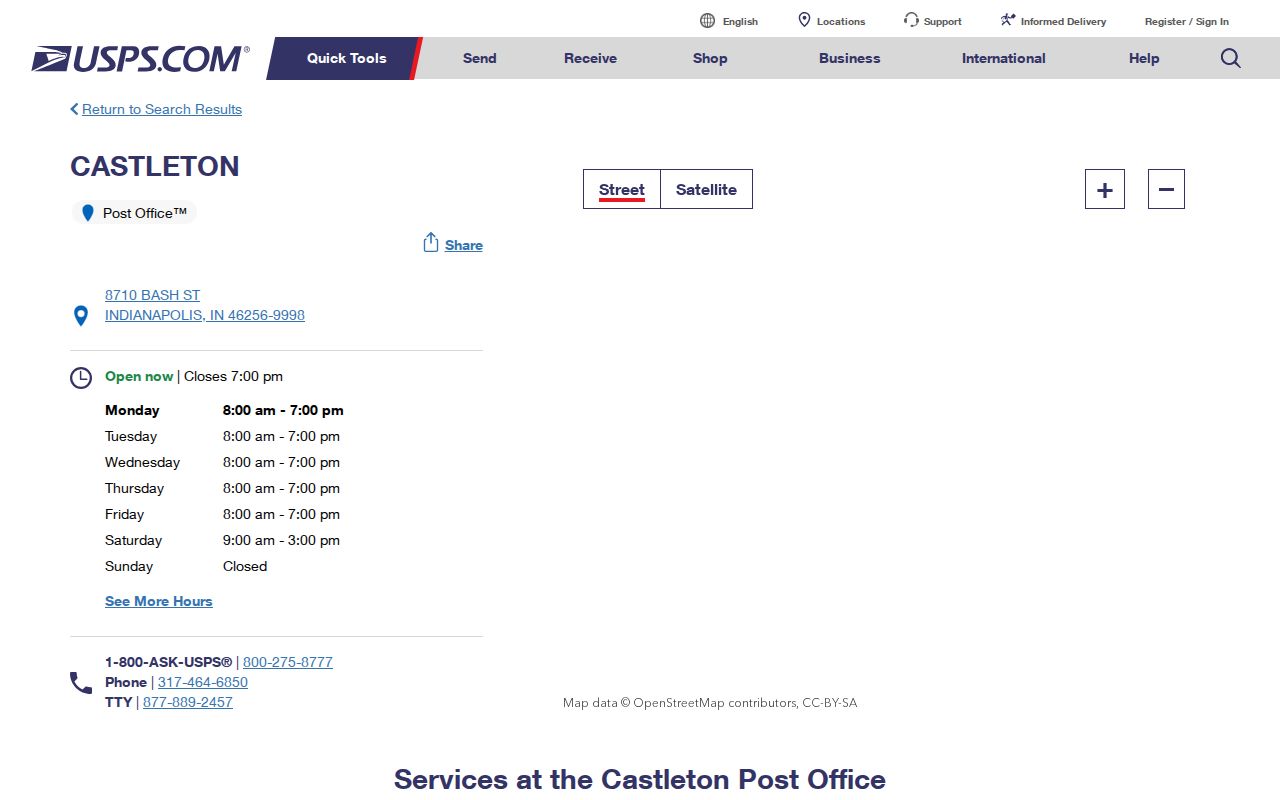 Lawrence ZIP code directory Castleton Post Office 46256